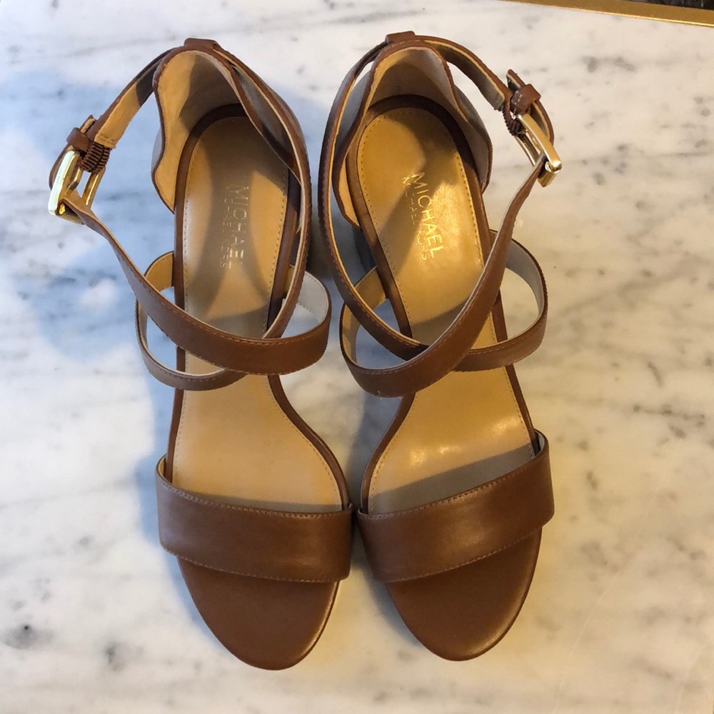 NEW Michael Kors Nadja Cross Strap Leather Sandal